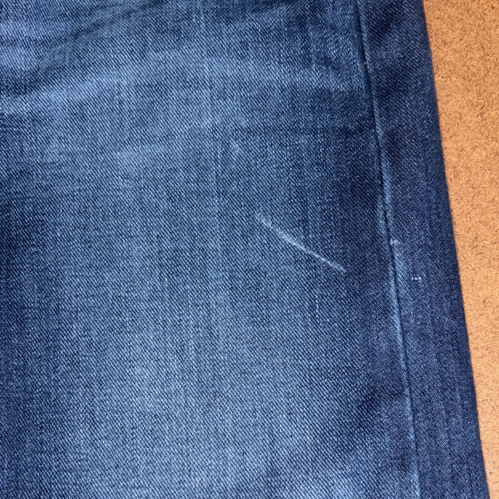 Levi's 505 Straight Jeans in Dark Blue with Tan Patch - Picture 7 of 11